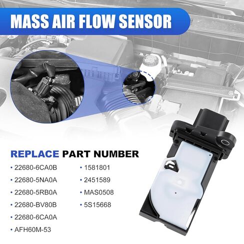 Mass Air Flow Sensor Meter MAF Compatible with Nissan 2019-2023 Altima 2020-2023 Sentra 2021 Rogue 2L 2.5L 2022-2023 Pathfinder for Infiniti 2022-2023 QX60 3.5L 2019 QX50 2L Replace 22680-5NA0A in Kuwait