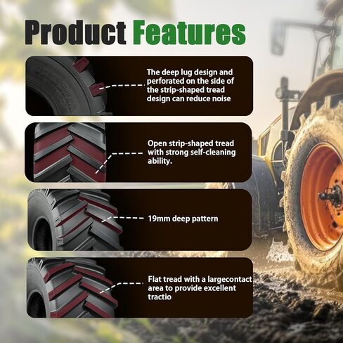 إطارات TRIPOWER 23x10.50-12 للجرارات - 23x10.50-12 إطار Ag لجزازة ركوب المزرعة في الحديقة، متينة 6PR بدون أنابيب، سعة 2260 رطل، مجموعة من 2 in Kuwait