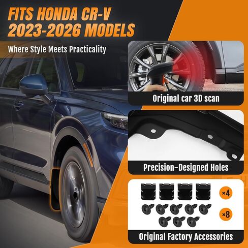 Mud Flaps Splash Guards for Honda CRV 2023 2024 2025 2026 All Weather Fender Guard Protect Against Mud and Rocks Protect Car's Paint, Honda Accessories (4-Pack) in Kuwait