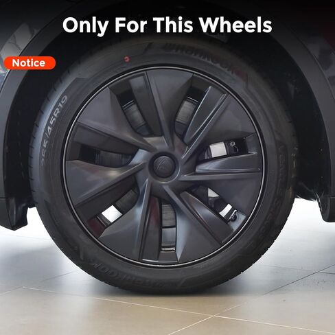Rim Protector for Tesla Model Y 21 Inches ABS Rim Hubcap Cover Rim Guard Wheel Covers Car Protection Tire Trim Rings, Tesla Model Y Accessories, Black, 4 pcs in Kuwait