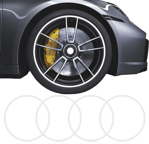 Automotive Alloy Wheel Rim Protector - Covering The Entire Rim of The Wheel hub - Strips for Curb Rash Prevention - Set of 4 Rim Protector Easy to Install (Red, 17 Inch) in Saudi Arabia