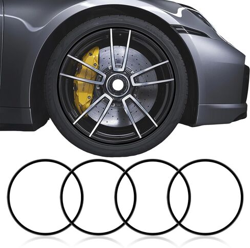Automotive Alloy Wheel Rim Protector - Covering The Entire Rim of The Wheel hub - Strips for Curb Rash Prevention - Set of 4 Rim Protector Easy to Install (Red, 17 Inch) in Saudi Arabia