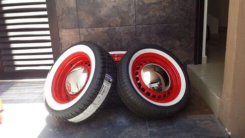 Atlas 14'' INCH White Wall Tire Insert Trim Set x4 Pieces in Kuwait