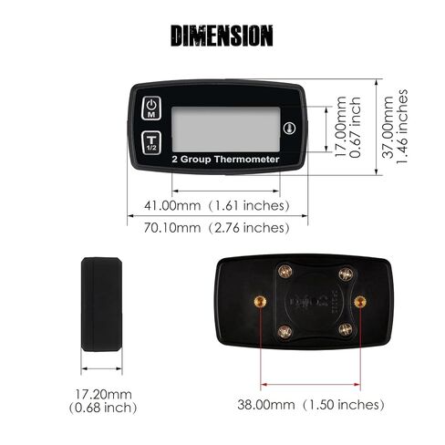 شاشة LCD رقمية لقياس درجة حرارة المحرك، ميزان حرارة مقاوم للماء مصمم لقياس درجات حرارة المحرك مثل السفن، جزازات العشب، نافخات الثلج، المناشير، إلخ in Kuwait