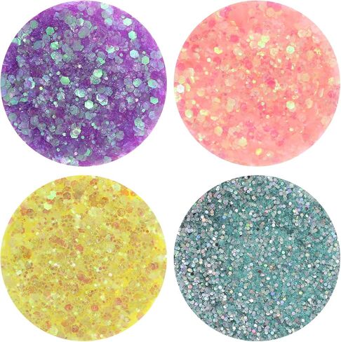 مجموعة Creatology Pastel Glitter - ألوان ناعمة متنوعة للحرف الورقية والمشروعات والديكورات التي تصنعها بنفسك، 3.36 أونصة. إجمالي كل مجموعة، 12 عبوة in Kuwait