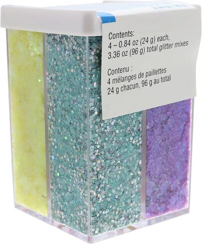مجموعة Creatology Pastel Glitter - ألوان ناعمة متنوعة للحرف الورقية والمشروعات والديكورات التي تصنعها بنفسك، 3.36 أونصة. إجمالي كل مجموعة، 12 عبوة in Kuwait