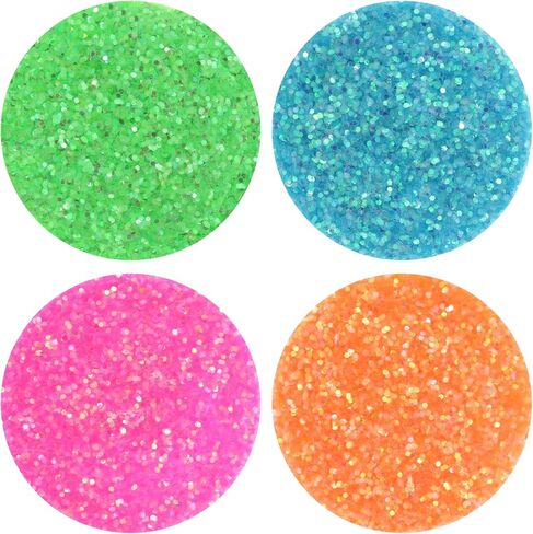 مجموعة Creatology Neon Glitter - ألوان نيون زاهية متنوعة للحرف الورقية والمشروعات والديكورات التي تصنعها بنفسك، 12 عبوة in Kuwait