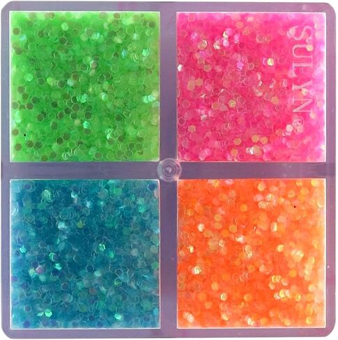 مجموعة Creatology Neon Glitter - ألوان نيون زاهية متنوعة للحرف الورقية والمشروعات والديكورات التي تصنعها بنفسك، 12 عبوة in Kuwait