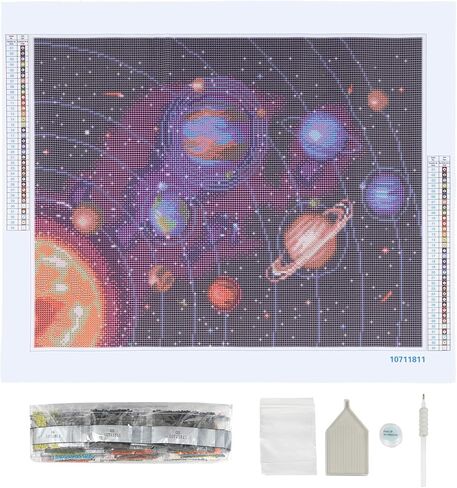 Make Market Solar System Painting Diamond Art Kit – Full Drill with Gems & Tools, 16" x 20" Canvas, 6 Pack in Kuwait