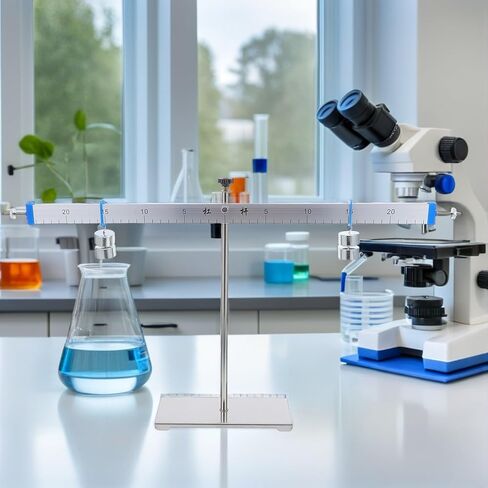 Alloy Lever Balance with 50cm Aluminum Stand and 10 Hook Weights Physics Teaching Tool for Classroom Experiments and Balance Equation Demonstrations in Kuwait