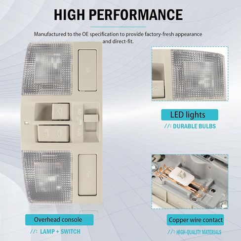 BBM6-69-970B-75 Overhead Console, The roof Console w/Dome Map Light & Sunroof Switch Fit for 2010-2013 Mazda 3, Cab Interior Ceiling Roof Reading Lamp Accessories BBM669970B75, No Down Lights in Kuwait