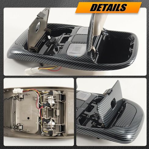 مجموعة وحدة التحكم العلوية LED مناسبة لـ 1998-2002 Dodge Ram 1500 2500 3500 مصباح قراءة سقف الكابينة الداخلي يحل محل SN96TL2AA (نمط ألياف الكربون) in Kuwait