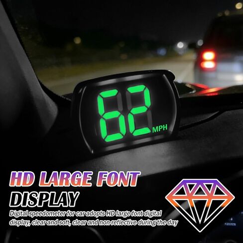 Digital Speedometer for Car with HD MPH Display,USB Plug & Play GPS Speedometer MPH with Large Font Display & Shading Plate,Portable Car Speedometers Displays for SUVs,Trucks in Kuwait