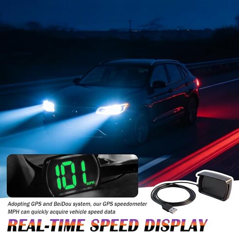 Digital Speedometer for Car with HD MPH Display,USB Plug & Play GPS Speedometer MPH with Large Font Display & Shading Plate,Portable Car Speedometers Displays for SUVs,Trucks in Kuwait