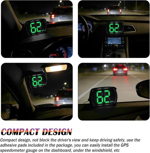 Digital Speedometer for Car with HD MPH Display,USB Plug & Play GPS Speedometer MPH with Large Font Display & Shading Plate,Portable Car Speedometers Displays for SUVs,Trucks in Kuwait