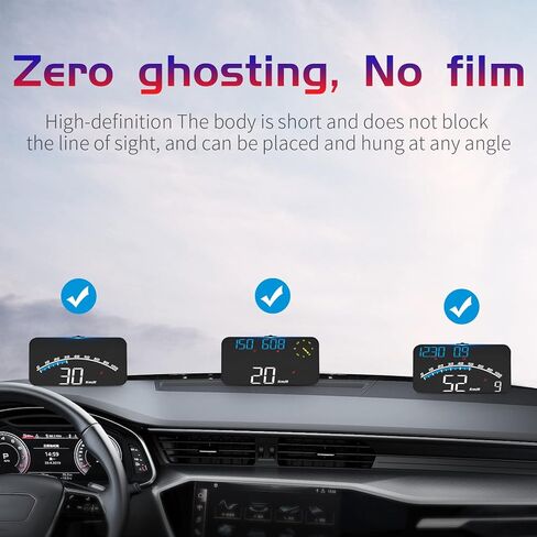 Dyno Racing 5.5" Digital Display Guage HUD Head Up Display GPS Speedometer,Speed, Fatigue Driving, Acceleration Tome,Driving Distance,Longitude,Latitude,Speed Alarm USB Power in Kuwait