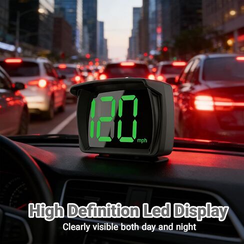 Speedometer HUD for Cars Trucks Motorcycles USB Plug & Play Digital MPH Speed Meter Head Up Display, GPS Speedometer, in-Vehicle HUD Head-up Display with Shading Plate Car Charger Adapter in Kuwait