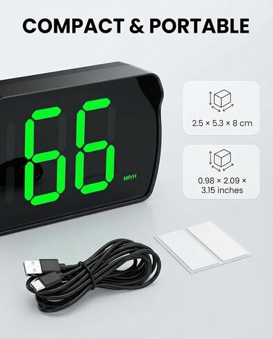 GPS Digital Speedometer for Car MPH, Heads up Display for Car, USB Cable Plug and Play, Automatic Brightness Adjustment, Speed Display for Drivers Golf Cart Truck SUV All Vehicles, LED Font Display in Kuwait