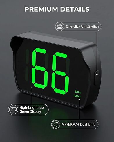 GPS Digital Speedometer for Car MPH, Heads up Display for Car, USB Cable Plug and Play, Automatic Brightness Adjustment, Speed Display for Drivers Golf Cart Truck SUV All Vehicles, LED Font Display in Kuwait