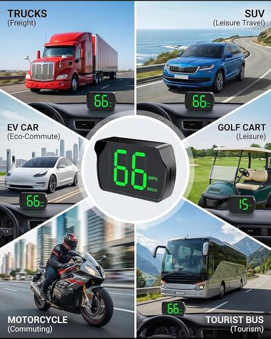 GPS Digital Speedometer for Car MPH, Heads up Display for Car, USB Cable Plug and Play, Automatic Brightness Adjustment, Speed Display for Drivers Golf Cart Truck SUV All Vehicles, LED Font Display in Kuwait