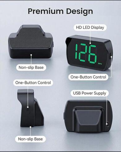 GPS Digital Speedometer for Car MPH, Heads up Display for Car, USB Cable Plug and Play, Automatic Brightness Adjustment, Speed Display for Drivers Golf Cart Truck SUV All Vehicles, LED Font Display in Kuwait