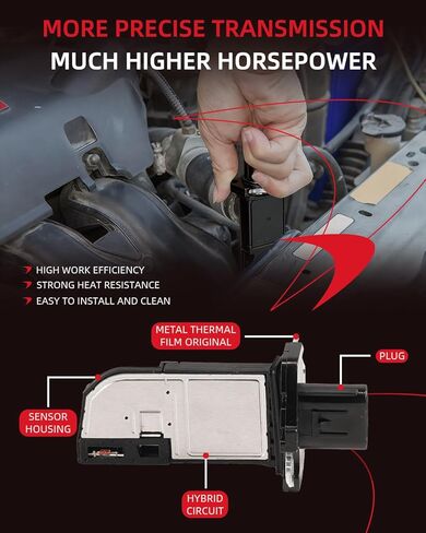 Fordnova Mass Airflow Sensor MAF Mass Air Flow Sensor Meter Compatible with 2011-2019 Ford F-150 F150 F-250 F-350 E-350 Super Duty Explorer Fusion Mustang Taurus Lincoln MKS MKT Navigator in Kuwait