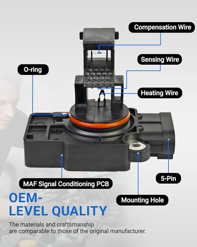 Mass Air Flow Sensor MAF Sensor Compatible for Chevy Silverado 1500 2500HD Tahoe Suburban 1500 2500 Avalanche, GMC Sierra 1500 2500HD Yukon XL 1500 2500, Escalade CTS Replaces 10393948 in Kuwait