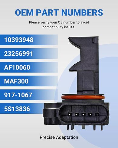 Mass Air Flow Sensor MAF Sensor Compatible for Chevy Silverado 1500 2500HD Tahoe Suburban 1500 2500 Avalanche, GMC Sierra 1500 2500HD Yukon XL 1500 2500, Escalade CTS Replaces 10393948 in Kuwait