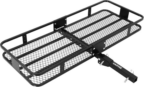 72" x 30" Fold-Up Hitch Cargo Carrier with Hitch Lock and Reflective Safety Panels – 600 Lbs Capacity Hitch Mount Cargo Carrier Fits 2" Receiver for SUVs, Trucks & Off-Road Vehicles in Kuwait