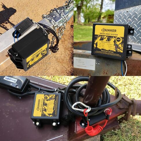 BUNKER INDUST Trailer Brake Away Kit with 12V 5AH Battery Built-in Charger and Switch, Trailer Breakaway System for for Trailer Caravan Towable RV Vehicle in Kuwait