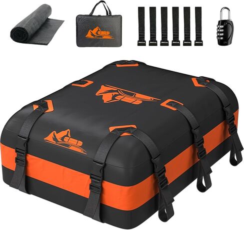 Car Rooftop Cargo Carrier Bag 20 Cubic Feet, 100% Waterproof Heavy Duty Car Roof Bag for All Vehicle with/Without Racks - Anti-Slip Mat, 6 Door Hooks, Storage Bags, 5CM Straps(Blue) in Kuwait