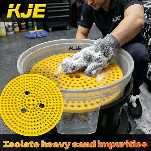 KJE Bucket Dolly with Wheels, 360° Rolling Car Wash Buckets Dolly for Detailing, Rolling Wash Bucket with 5 Wheels and 2 Locking Casters, Compatible with 2.5-7 Gallon Buckets, Supports Up to 300 lbs in Kuwait