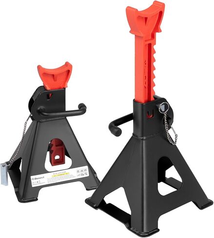 Jack Stands 3 Ton (6,500 lb) Capacity Steel, 1 Pair Red Lifting Stand Adjustable Jack Stands in Saudi Arabia