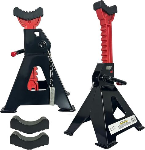 HENBOW Jack Stands,3 Ton(6600 Lbs) Capacity Car Jack Stand with Lock Pin,11.02"-16.14" Adjustable Height for Cars Trucks,Garage, SUV, UTV/ATV,1 Pair,Black in Saudi Arabia