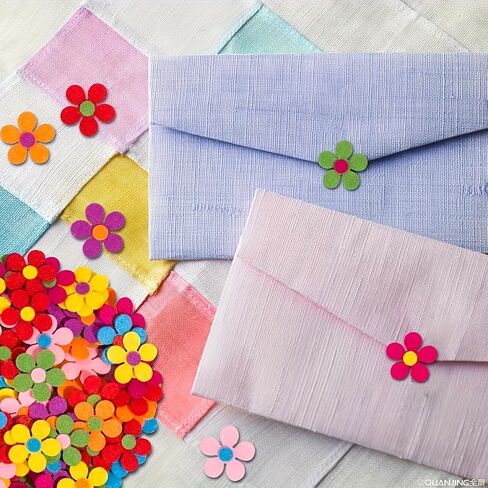 100PCS Colorful Felt Flower Craft Kit, DIY Fabric Flower Cutouts for Handmade Crafts, Scrapbooking, Classroom Projects, Bouquet Making & Party Decorations, Mixed Color Polyester Felt Flowers (100PCS) in Kuwait