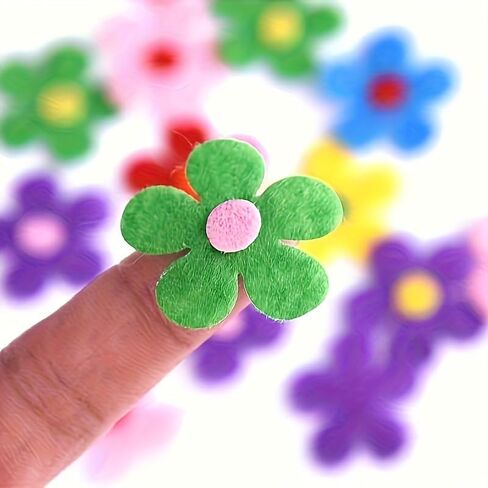 100PCS Colorful Felt Flower Craft Kit, DIY Fabric Flower Cutouts for Handmade Crafts, Scrapbooking, Classroom Projects, Bouquet Making & Party Decorations, Mixed Color Polyester Felt Flowers (100PCS) in Kuwait