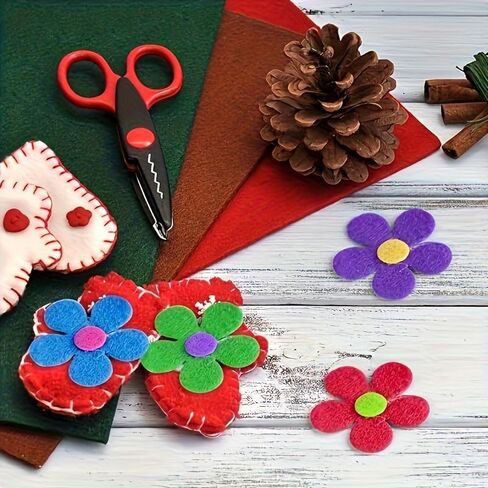 100PCS Colorful Felt Flower Craft Kit, DIY Fabric Flower Cutouts for Handmade Crafts, Scrapbooking, Classroom Projects, Bouquet Making & Party Decorations, Mixed Color Polyester Felt Flowers (100PCS) in Kuwait