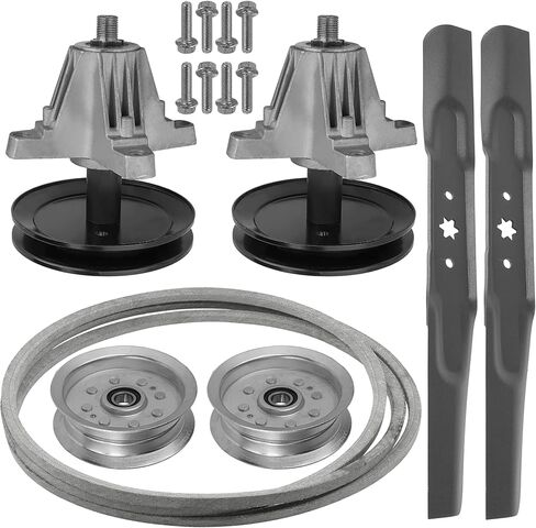 Caltric Spindle w/Blade Pulley and Belt Compatible with Troy-Bilt 113A277BS066 13A877BS066 Pony / 13AB77BS023 13AB77BS223 Horse Pony 42" in Kuwait