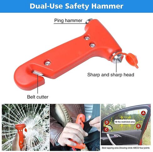 STDY Car Roadside Emergency Kit, Vehicle Truck Safety Road Side Assistance Kits Auto Accessory, with Jumper Cables, Tow Rope, Reflective Triangle, Tire Pressure Gauge, etc in Kuwait