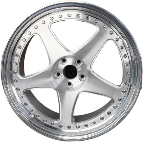 Three Piece Racing Car Wheels 18-26 Inch 5x112 Gray Deep Dish Forged Aluminum Compatible With R8 in Kuwait