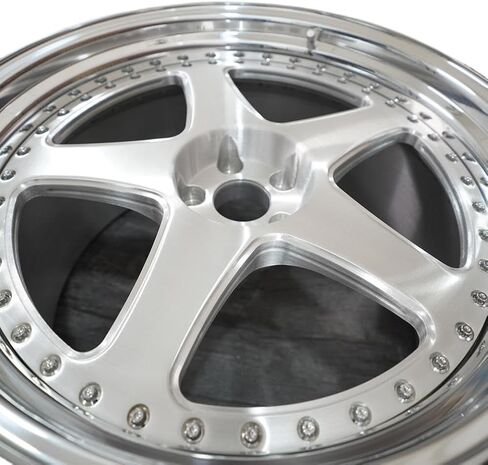 Three Piece Racing Car Wheels 18-26 Inch 5x112 Gray Deep Dish Forged Aluminum Compatible With R8 in Kuwait