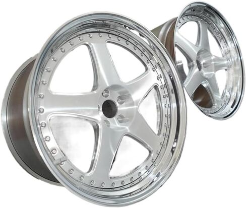 Three Piece Racing Car Wheels 18-26 Inch 5x112 Gray Deep Dish Forged Aluminum Compatible With R8 in Kuwait