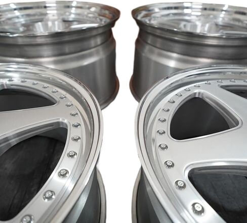 Three Piece Racing Car Wheels 18-26 Inch 5x112 Gray Deep Dish Forged Aluminum Compatible With R8 in Kuwait