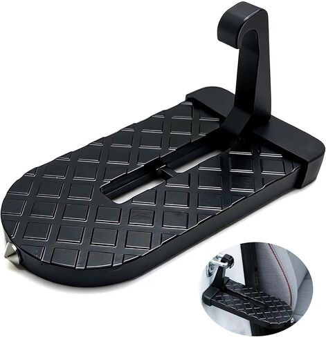 Car Door Step,Universal Car Door Latch Step for Car Roof Access,Aluminum Alloy Folding Step for SUV and Truck,Truck Accessory Door Step with Window Breaker Hammer, Rated for 400 lbs,Black in Kuwait