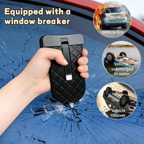 Car Door Step,Universal Car Door Latch Step for Car Roof Access,Aluminum Alloy Folding Step for SUV and Truck,Truck Accessory Door Step with Window Breaker Hammer, Rated for 400 lbs,Black in Kuwait