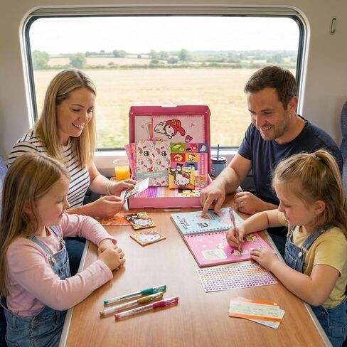 مجموعة سجل قصاصات Hello Kitty من Toyland® - مجموعة أنشطة إبداعية مكونة من 520 قطعة تتضمن هدية مفاجئة - سجل قصاصات يمكنك صنعه بنفسك للأطفال بعمر 3 سنوات فما فوق in Kuwait
