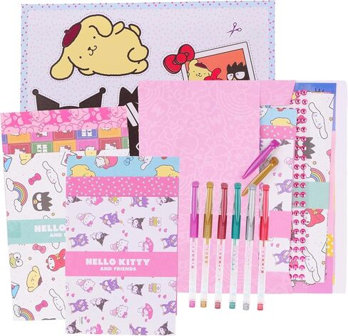 مجموعة سجل قصاصات Hello Kitty من Toyland® - مجموعة أنشطة إبداعية مكونة من 520 قطعة تتضمن هدية مفاجئة - سجل قصاصات يمكنك صنعه بنفسك للأطفال بعمر 3 سنوات فما فوق in Kuwait