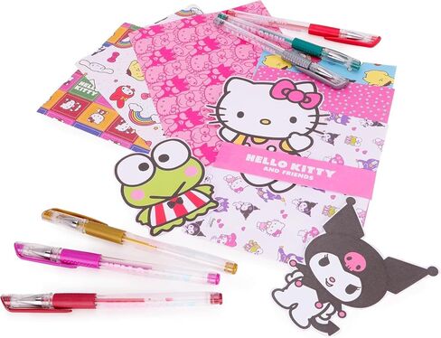 مجموعة سجل قصاصات Hello Kitty من Toyland® - مجموعة أنشطة إبداعية مكونة من 520 قطعة تتضمن هدية مفاجئة - سجل قصاصات يمكنك صنعه بنفسك للأطفال بعمر 3 سنوات فما فوق in Kuwait
