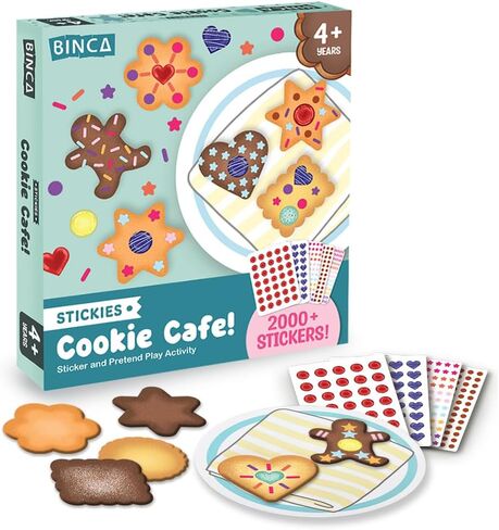 مجموعة أنشطة BINCA Stickies Dot Art - مقهى البسكويت، أكثر من 2000 ملصق، لعب تظاهري خالٍ من الفوضى، فن الملصقات المنقطة DIY للأطفال الصغار، أنشطة سفر الأطفال، مجموعات الحرف اليدوية والهدايا للأولاد والبنات الذين تتراوح أعمارهم بين 4،5،6،7 in Kuwait