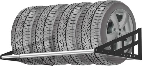 Tire Rack Wall Mount,Heavy Duty Adjustable 31"-56" Tire Storage Rack, Wheel Racks for Garage with Telescopic Rods, Hanging Garage in Kuwait